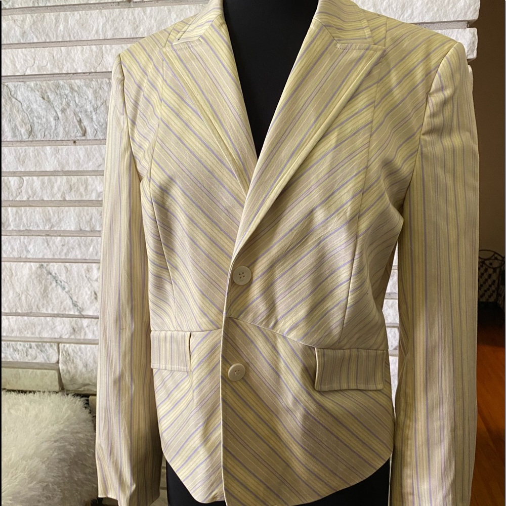 Grace Dane Lewis Blazer in Tan and Lavender